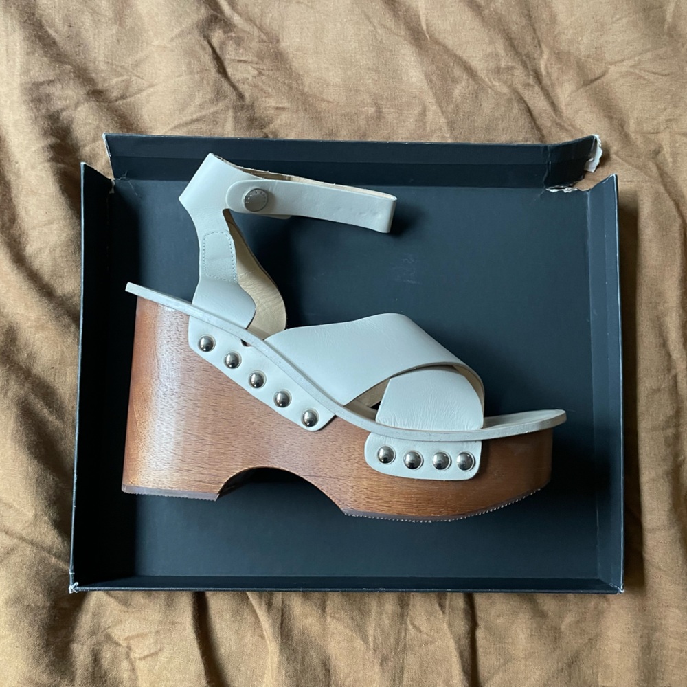 Brand New rag & bone Cream and Brown Leather Mules!